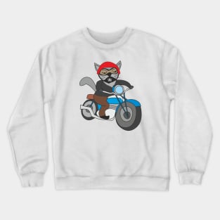 Cat biker Crewneck Sweatshirt